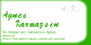 agnes karmazsin business card