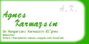 agnes karmazsin business card